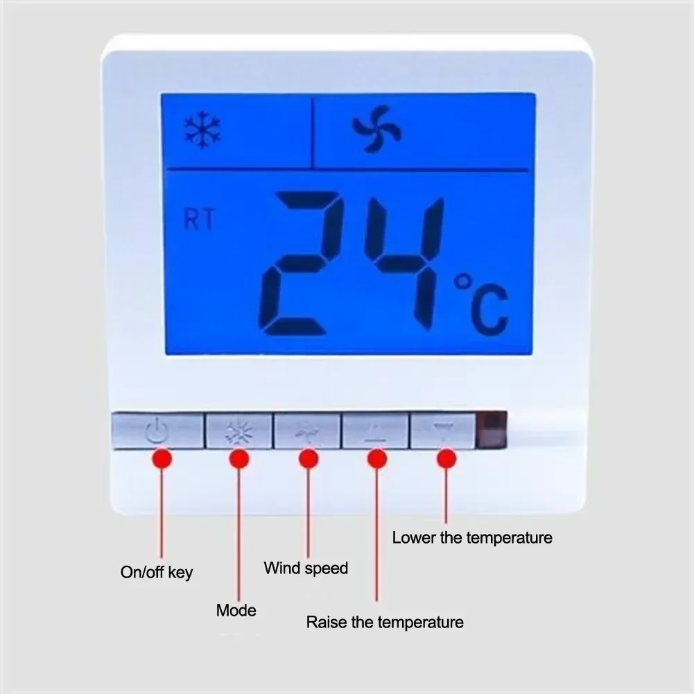LCD Digital Non-Programmable Thermostat Large Blue Backlight Screen Precise Temperature Control AC220V Digital Thermostat