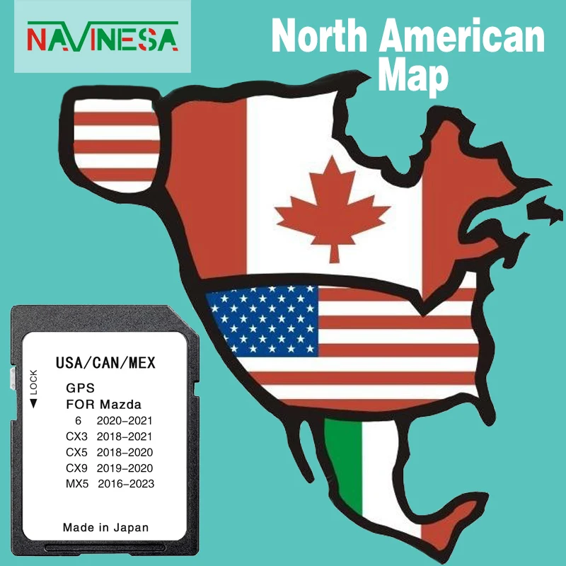 

SD Card For Mazda 6 CX-3 CX-5 CX-9 MX-5 Vehicle Sat navigation Connect System Maps with USA/CAN/MEX 2023 GPS Accessories