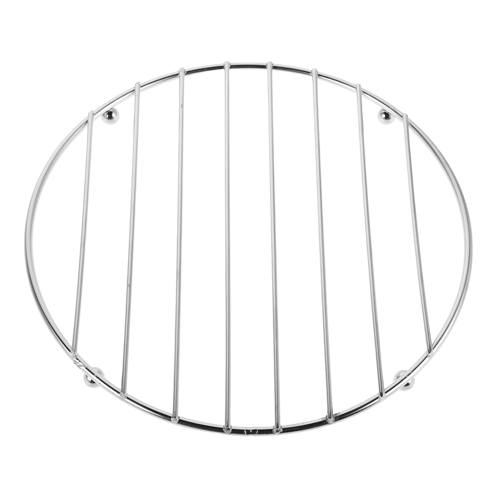 

1pcs Round Stainless Steel Trivet Heat Resistant Iron Electroplated Dish Pad Insulation Mat Kitchen Cookware Holder For Baking