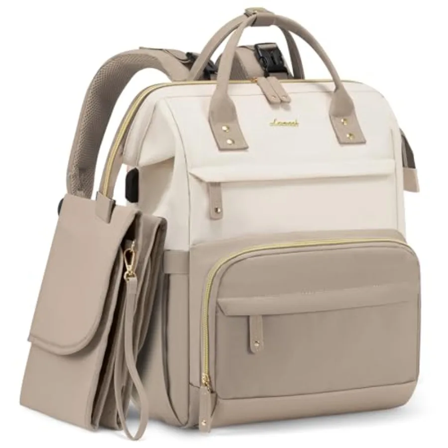 

Рюкзак-сумка для подгузников с пеленальной станцией, большой рюкзак для мам и пап, водонепроницаемый, с кожаными вставками, для мальчиков и девочек