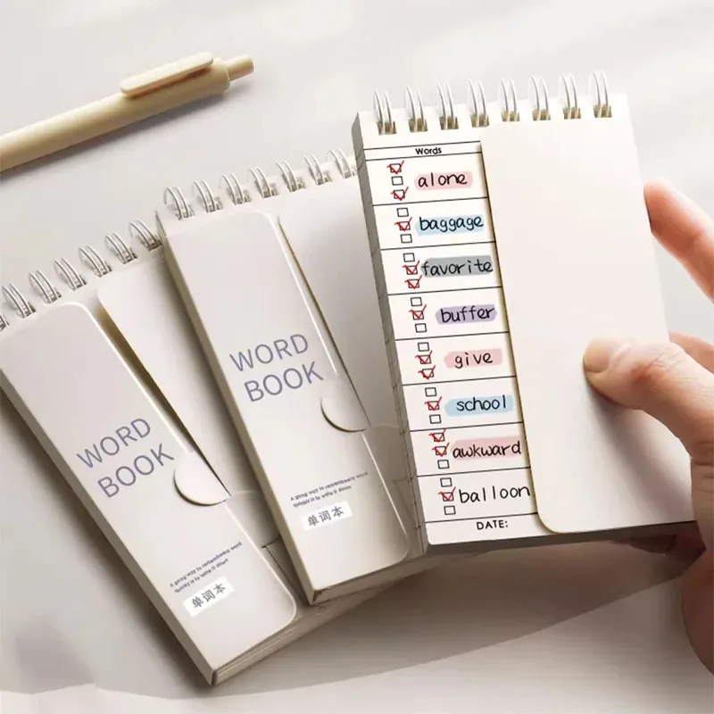 

Pocket Vocabulary Memory Book, English German French Spanish Language Word Book, Personalized Planning & Learning Aid,Easy Carry