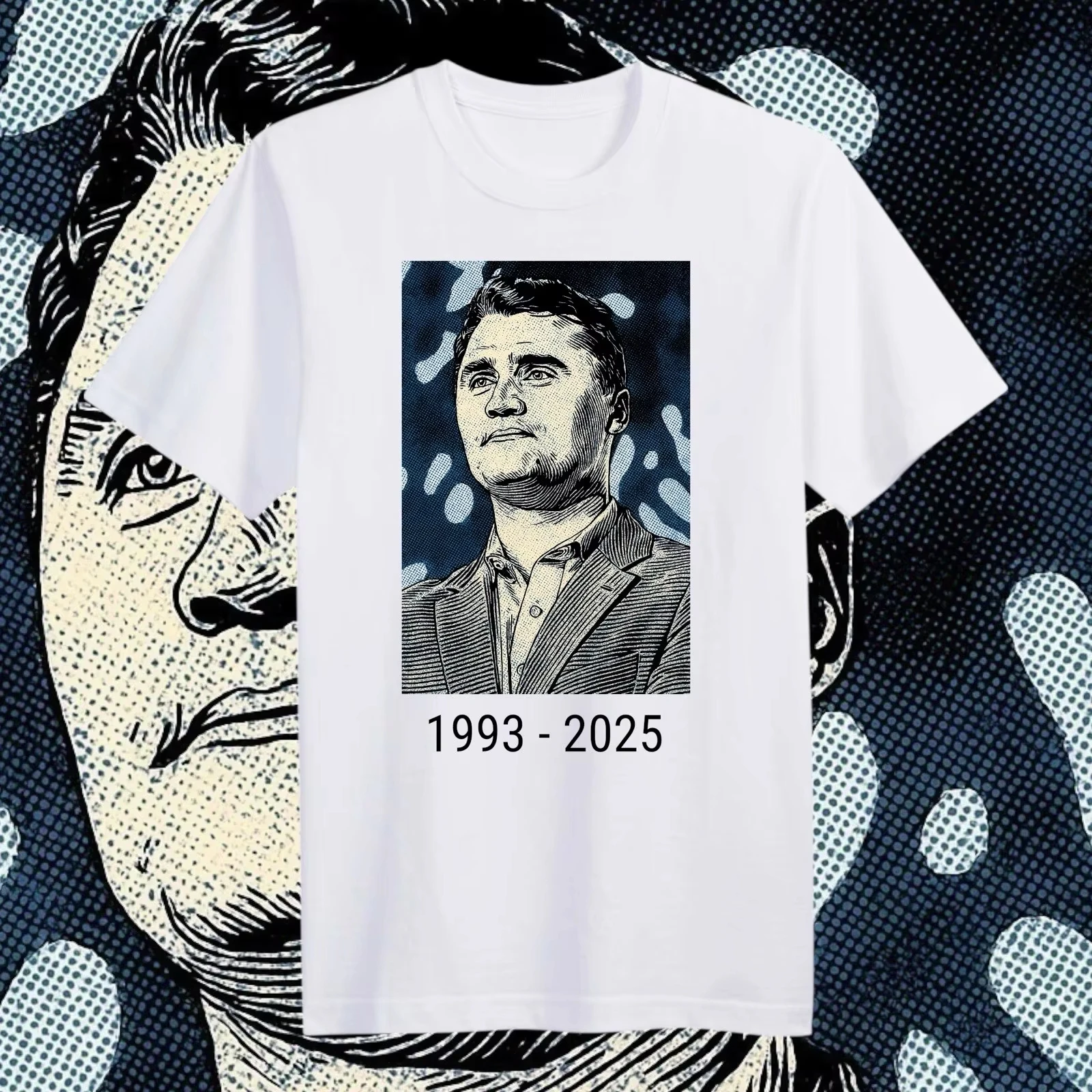 

Футболки с рисунком Charlie Kirk Memorial, футболка RIP 1993-2025, женская и мужская, хлопковая, с короткими рукавами, Ropa Hombre