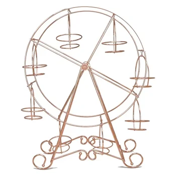 Noria giratoria de Metal para exhibición de tartas, soporte para postres, magdalenas, Decoración de cumpleaños y bodas, suministros para fiestas, 8 tazas