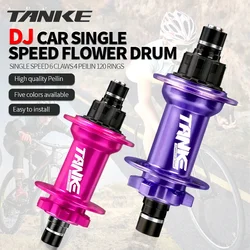 TANKE MTB Hub Single speed Locks CNC Machining Aluminum Alloy 32 Holes 120 point 135*10mm DJ Bike Hubsets 6 claw 3 teeth BMX