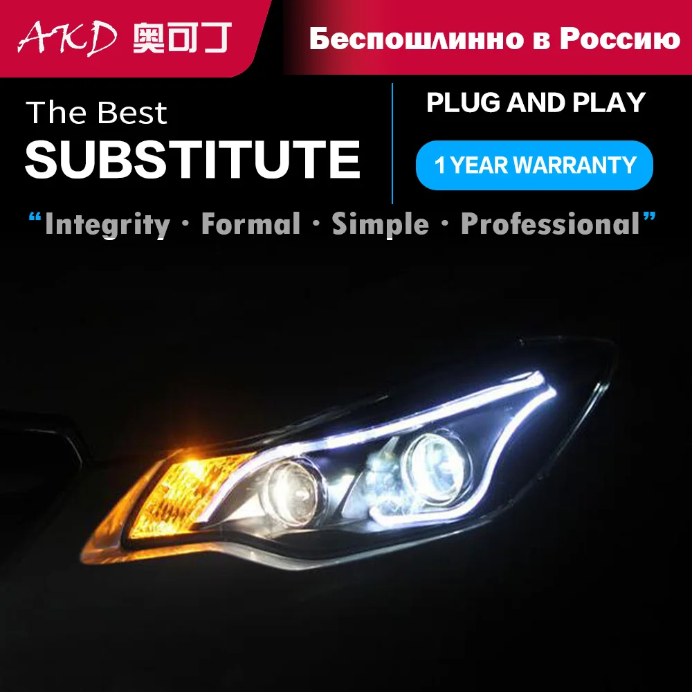 2 PCS Auto Car Head Light Parts For Subaru XV 2011-2017 LED Lamps Headlight Replacement DRL Dual Projector Facelift