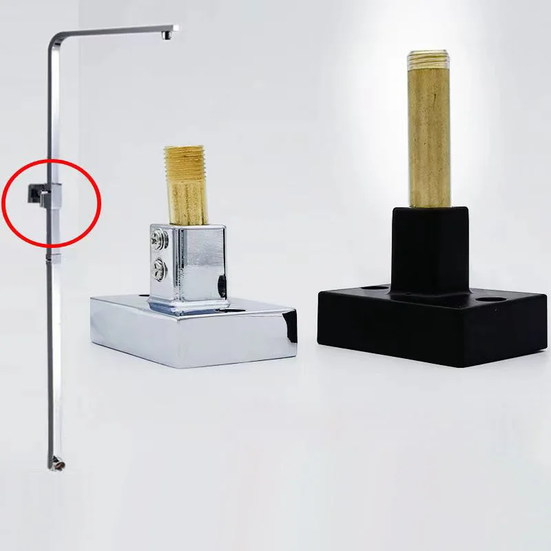 zinc alloy square round shower rod holder black golden silver white gun gray color