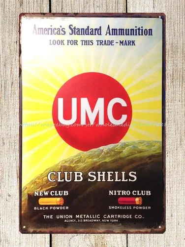 America;s standard ammunition  club shells ammo metal tin sign home decor