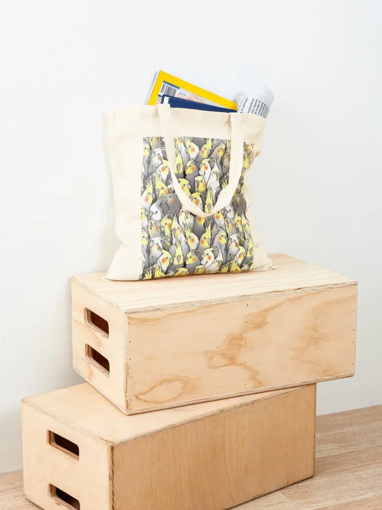 حقيبة كوكاتيلز جالور للنساء، حقيبة تسوق نسائية، حقيبة تسوق قماشية قابلة للطي وقابلة لإعادة الاستخدام