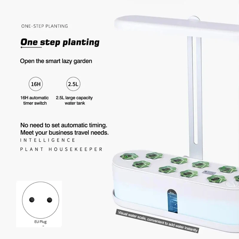 Hydroponics Growing System Full-Spectrum LED Plant Growth Light Intelligent Vegetable Germination Kit