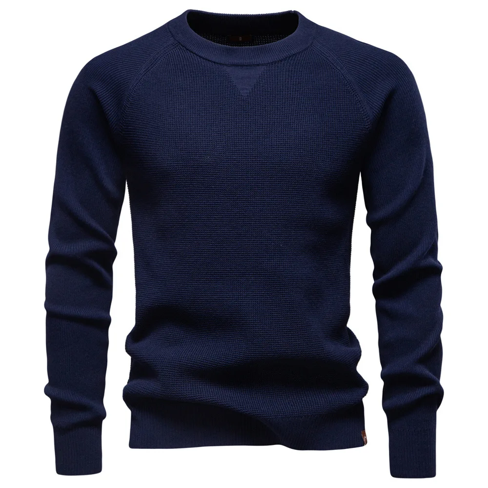 2025 Autumn Winter Fashion Men‘s Sweater O-Neck Casual Knitted Sweaters Solid Color Long Sleeve Tops High Quality Social Wear