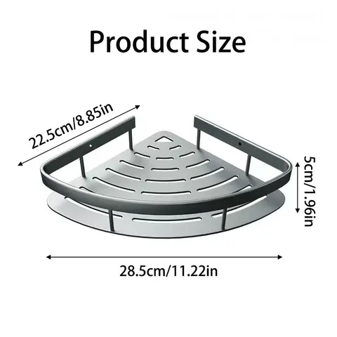 बाथरूम शेल्फ एल्युमिनियम मिश्र धातु शैम्पू रैक मेकअप स्टोरेज ऑर्गनाइज़र शावर शेल्फ बाथरूम सहायक उपकरण बिना ड्रिल दीवार कोने शेल्फ 10 best sales कोने की शेल्फ बाथरूम - №10