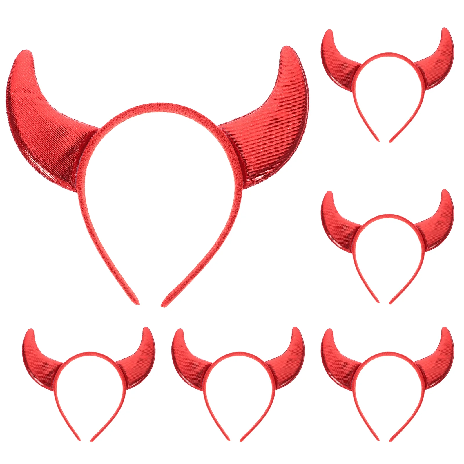 

6 Pcs Devil's Horn Headband Horns Hairband Halloween Accessories Men Costume for Women Kids Costumes