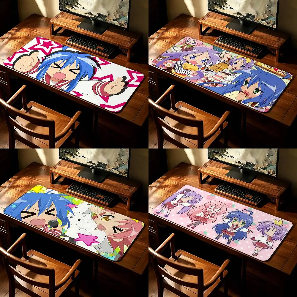 Anime L-Lucky S-Star Mouse Pad Computer Mat Deskpad Laptop Keyboard Mat Office Large Landscape Mousepad