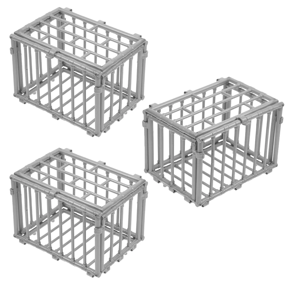 

3 PCS Beast Fence Model Miniature Cage Toy Pet Pen Fencing Plastic Little Dog Toys