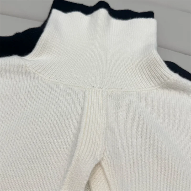 Women's sweater New elastic knitted slim fit long sleeved top for autumn 2025 Wool blend pullover pullover Women's turtleneck
