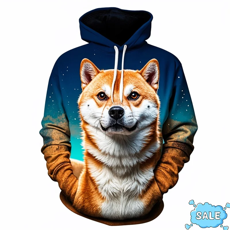 Autumn New 3D Printing Cute Doge Cheems New In Hoodies & Sweatshirts Men Shiba Inu Graphic Hooded Hoody Funny Clothing Pullovers