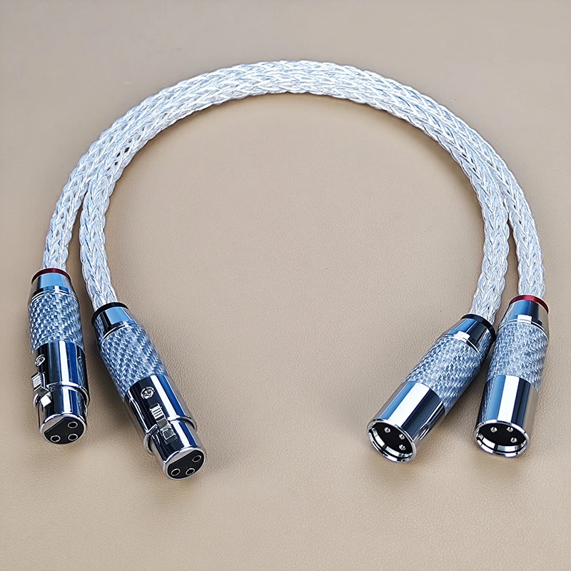 

American 8AG Single Crystal Copper Plated Silver Fever Grade Audio Balance Cable CD Amplifier XLR Balanced Audio Cable