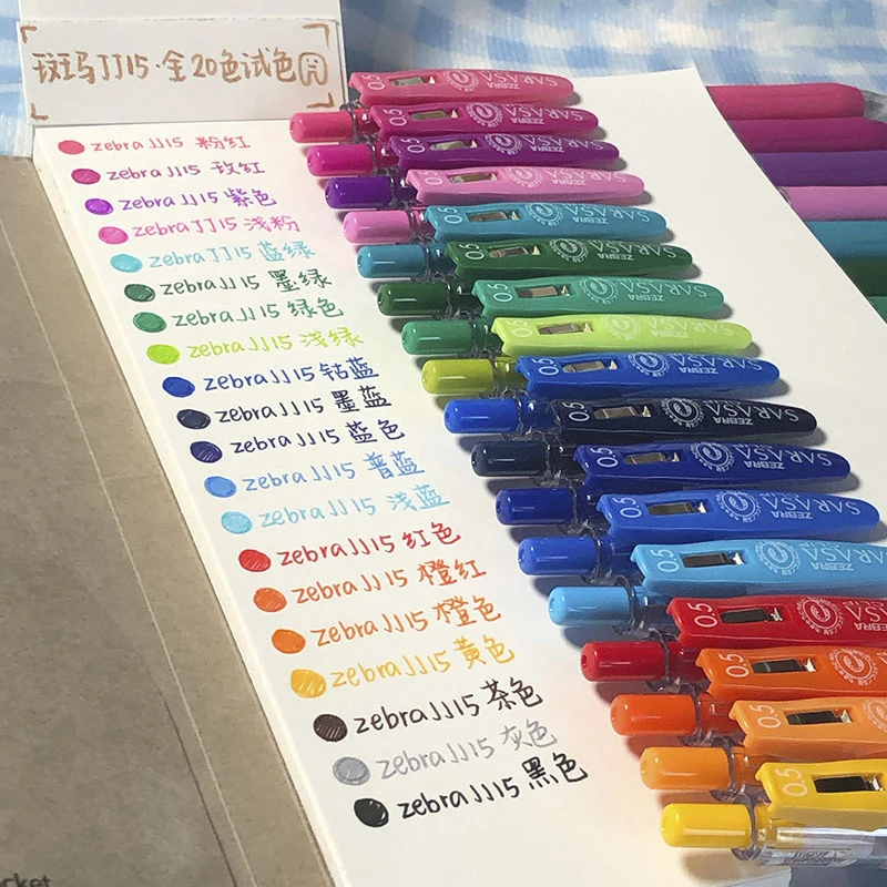 

1 шт. Японская гелевая ручка ZEBRA SARASA JJ15 0.5 мм, цветная, большой объем, быстросохнущая, для письма, милые школьные канцелярские принадлежности, товары для творчества