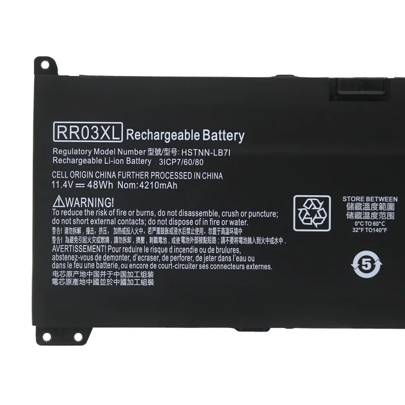 RR03XL Original Battery For HP ProBook 430 440 450 455 470 G4 G5 Series HSTNN-PB6W HSTNN-UB7C HSTNN-LB71 851477-832 11.4V 48Wh