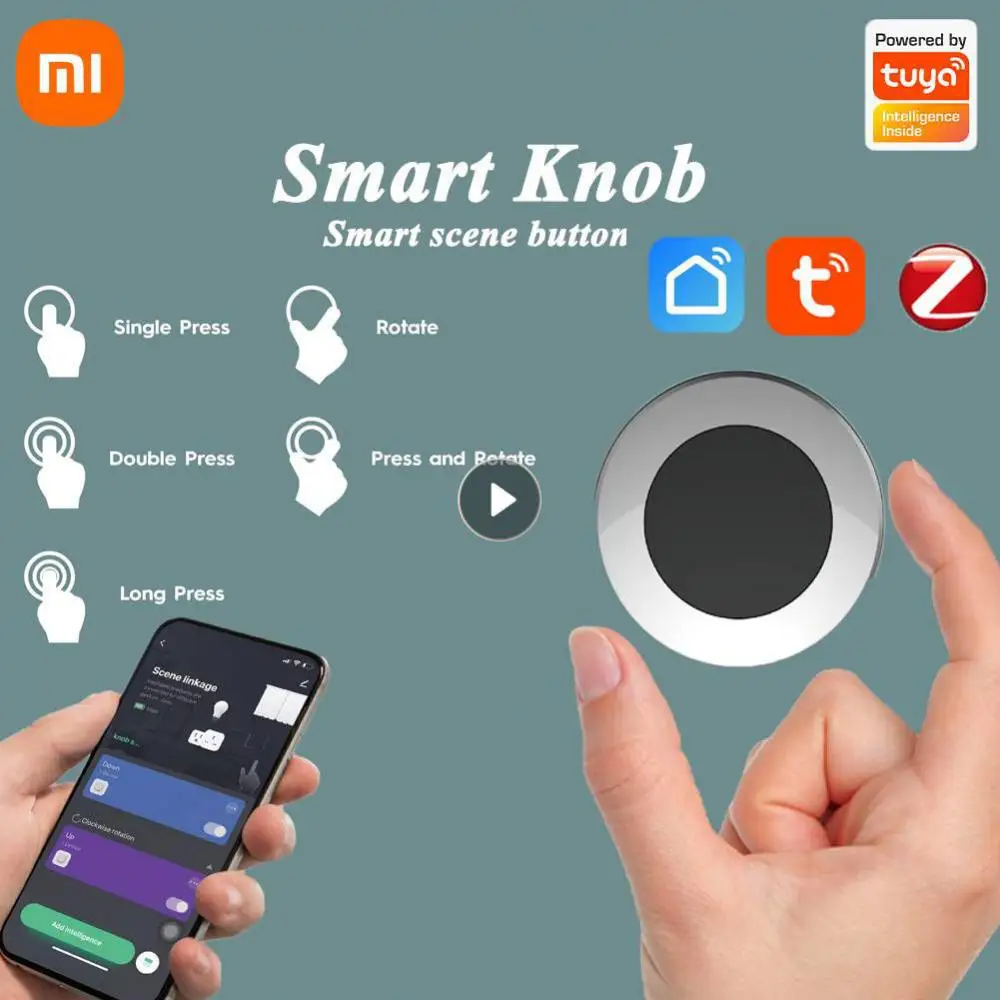 Xiaomi Zigbee Smart Knop Druk Op Draai Draadloze Scene Schakelaar Knop Controller Batterij Aangedreven Automatisering Scenario Tuya Apparaat