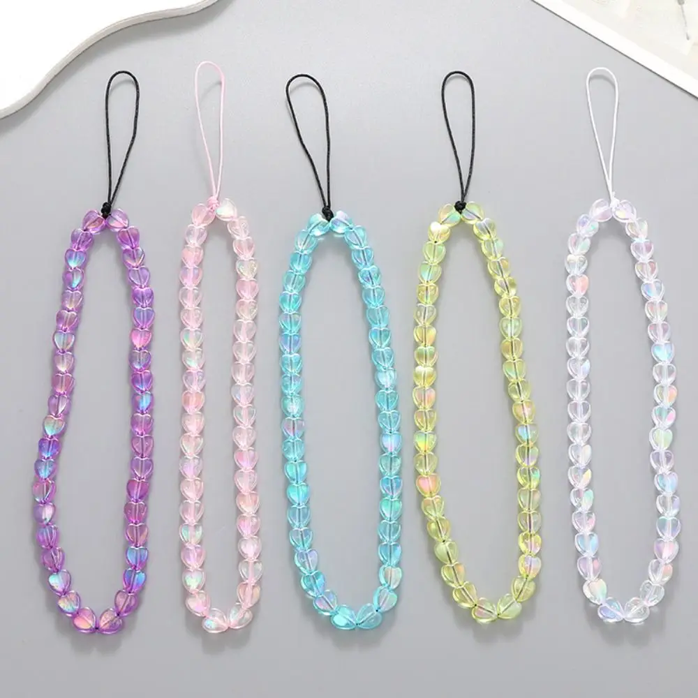 

Pendant Star Beaded Phone Chain Y2K Sparkling Heart Beaded Phone Strap Star Colorful Mobile Phone Lanyard Chain Girl Gift