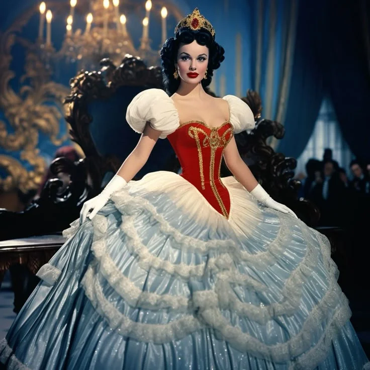 Shiny White Snow Victorian Style Ball Gowns Ruffled Ruffle Red Corset Rococo Style Princess Evening Gowns Cosplay Customized