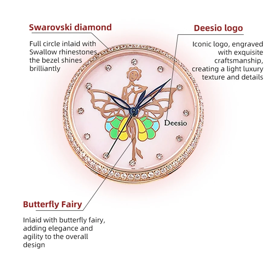 Deesio Brand Luxury Fashion Casual orologio al quarzo da donna movimento giapponese impermeabile 30M orologi da polso da donna regali Reloj Para Mujer