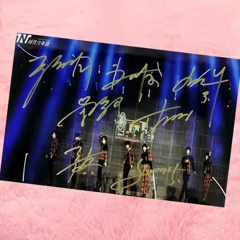 

TNT All Members Autographed Photos Song Yaxuan Liu Yaowen Ding Chengxin Ma Jiaqi Yan Hao Xiang Zhang Zhenyuan Signature Poster