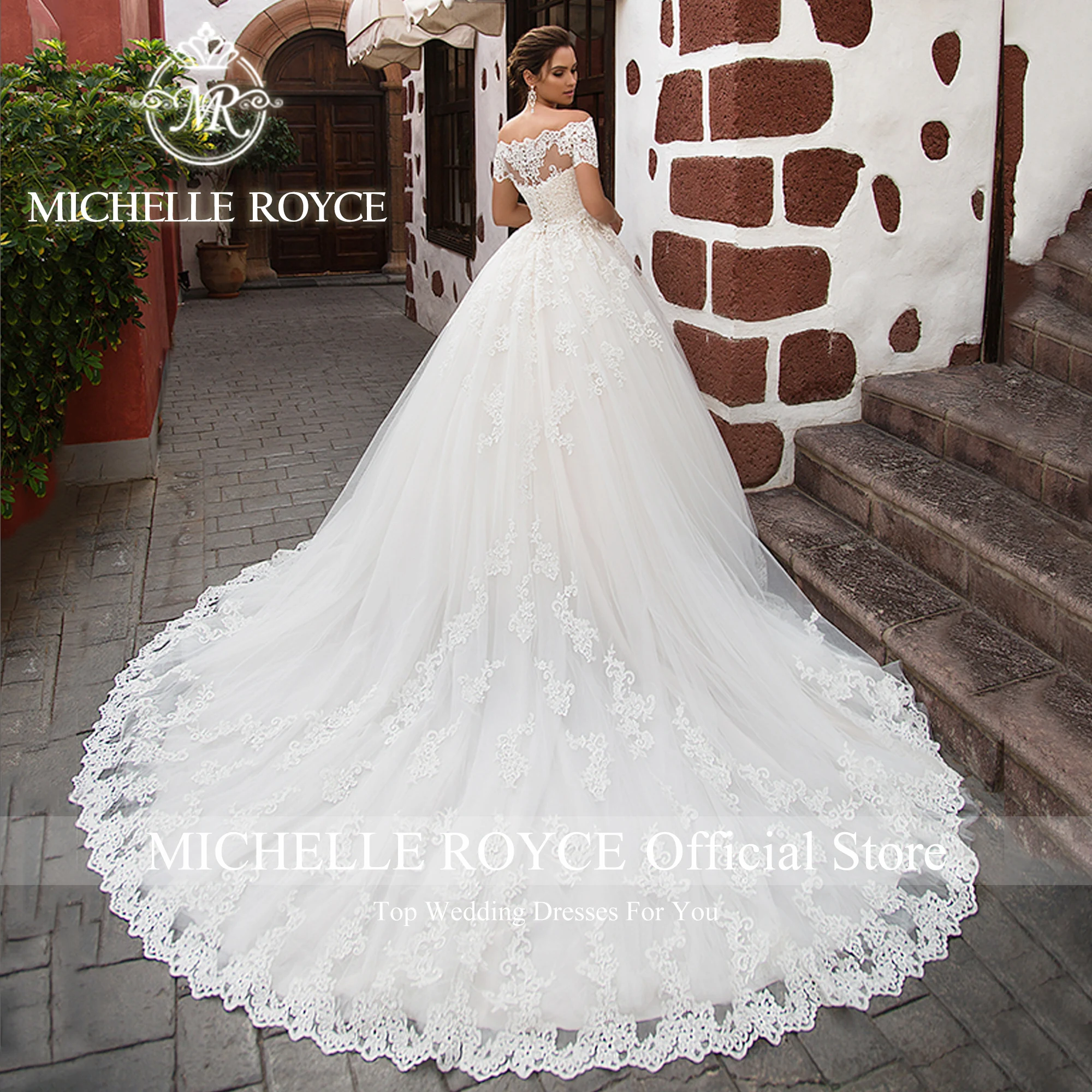 ميشيل رويس وصول جديد للنساء مع سترة قابلة للإزالة مثير الحبيب الأميرة ثوب زفاف Vestidos De Novia