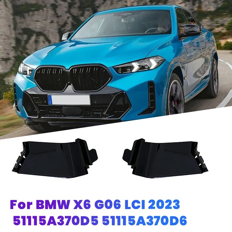 

1Pair Car Front Bumper Trim Panel Radiator Grille Cover For BMW X6 G06 LCI 2023 51115A370D5 51115A370D6 Left+Right