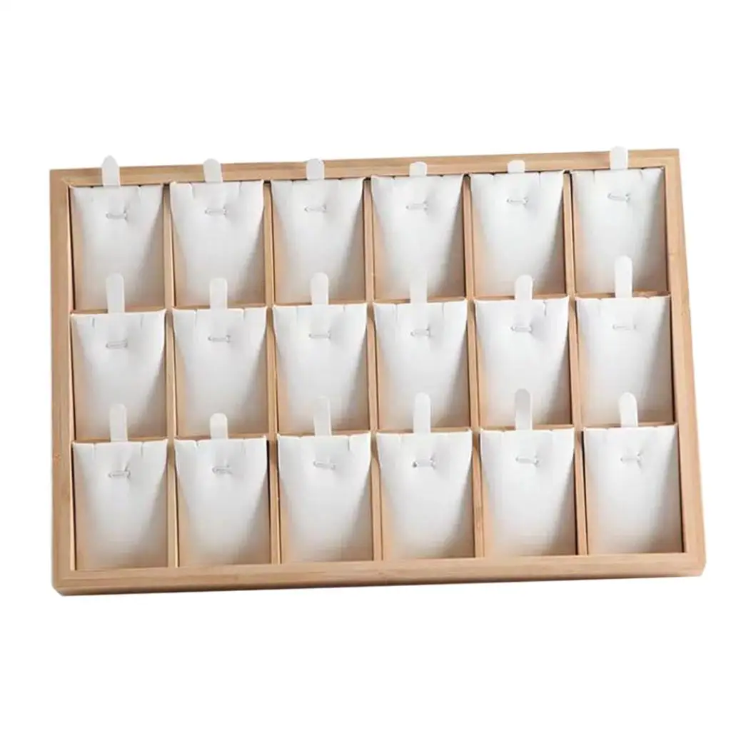 Wooden Jewelry Display Stand Pendant Necklace Holder Jewelry Tray Organizer for Craft Show Countertop Display