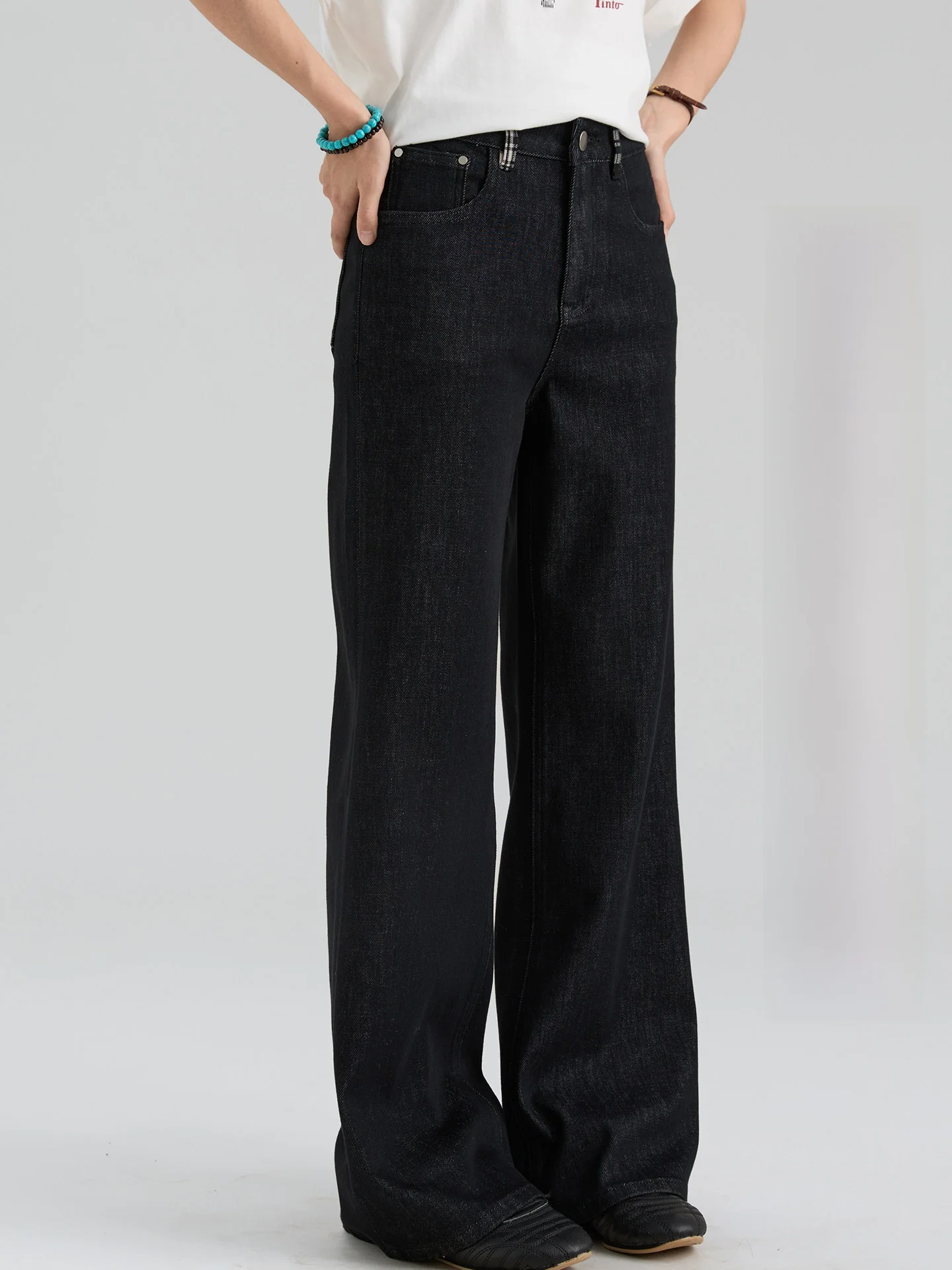 

Spring New Dwind2026 Bell Bot Jeans Women's Slim Fit Original Color Retro Casual Long Pants High Waist Cotton Zipper