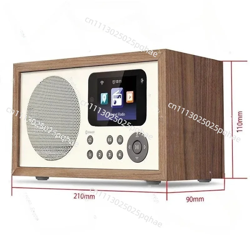 Radio with remote control custom alarm clock speaker Bluetooth 5.0/U disk wooden case new plug-in version retro