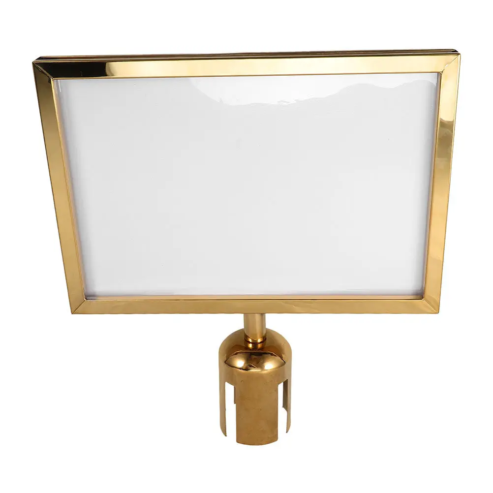 Stanchion Sign Holder A3 Stainless Steel Wear Resistant Crowd Control Sign Frame Holder for Bank Hotel Guide Portrait Display