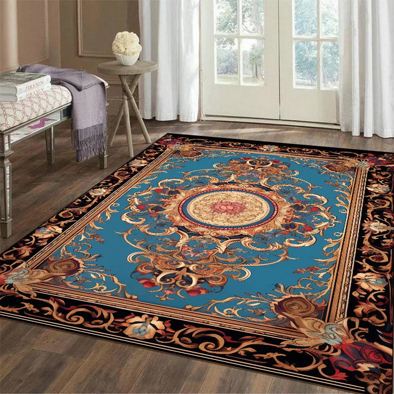 Vintage Persian Red Carpet Living Room High-end Luxury Retro Rug Non-slip Large Area Bedroom Decora Rug  Lounge Mat Washable