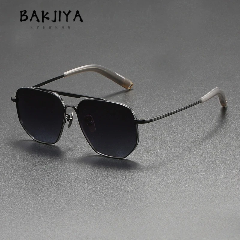 

Industrial punk retro style pilot sunglasses men pure titanium frame polarized driving fishing shades UV400 filter sun glasses