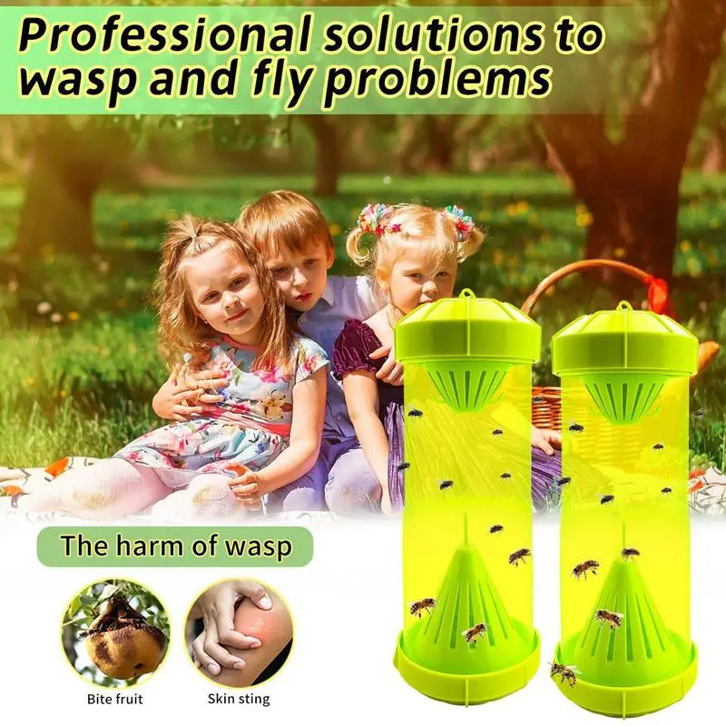 دبور فخ دبور ومصيدة الدبور 2x تلسكوبي النحل يطير الماسك قابلة لإعادة الاستخدام لحديقة البستان فناء الفناء الاستخدام في الهواء الطلق