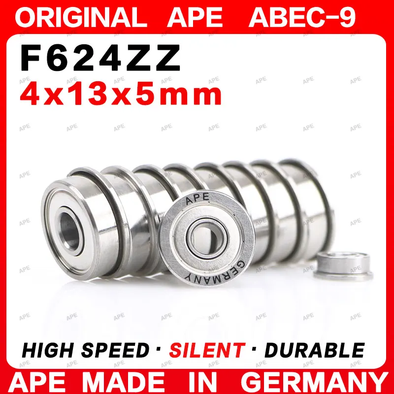 5-20Pcs Germany APE ABEC-9 F624ZZ Bearing 4x13x5mm F624 Z -2Z RS Precision High-Speed Flange Bearings