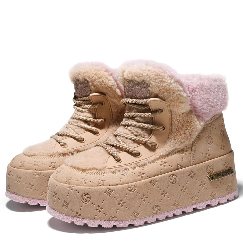 

Couple's High-end Luxury Design Snow Boots Shoes for Men's Women's Fashion Comfortable Retro Thick Soled Height Increasing Boots