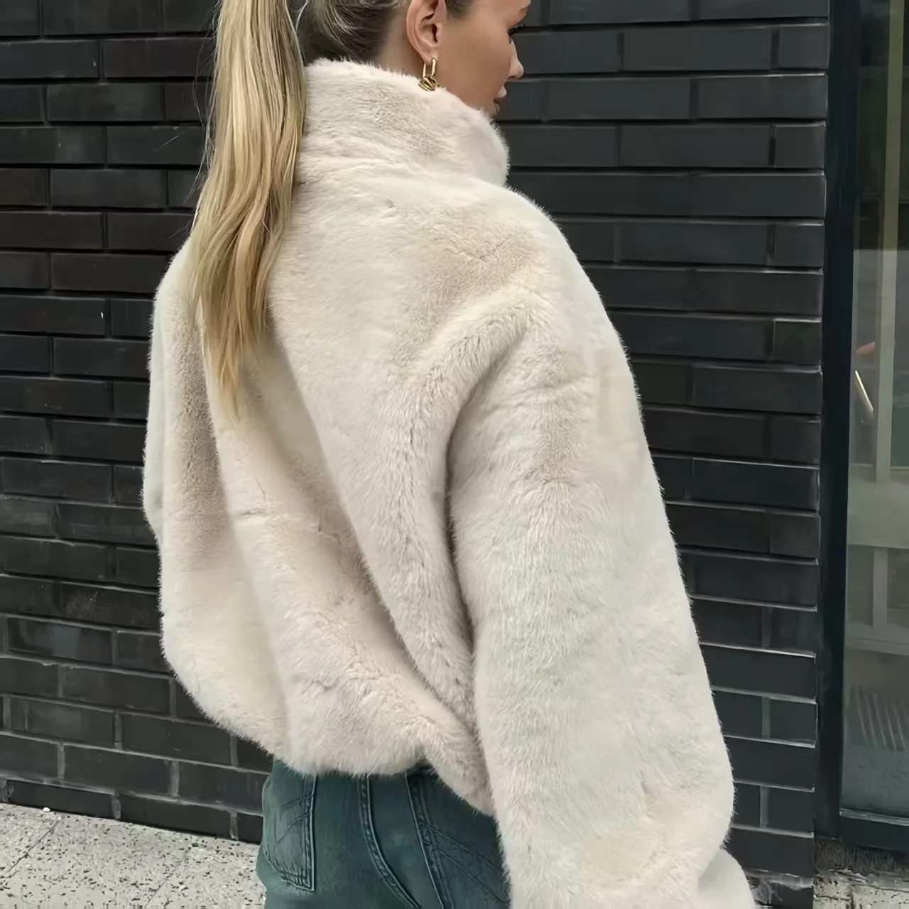 Faux Mink Fur Coats for Women,Europe and America Jackets,Stand Collar Overcoat,Female Clothes,New,Autumn and Winter