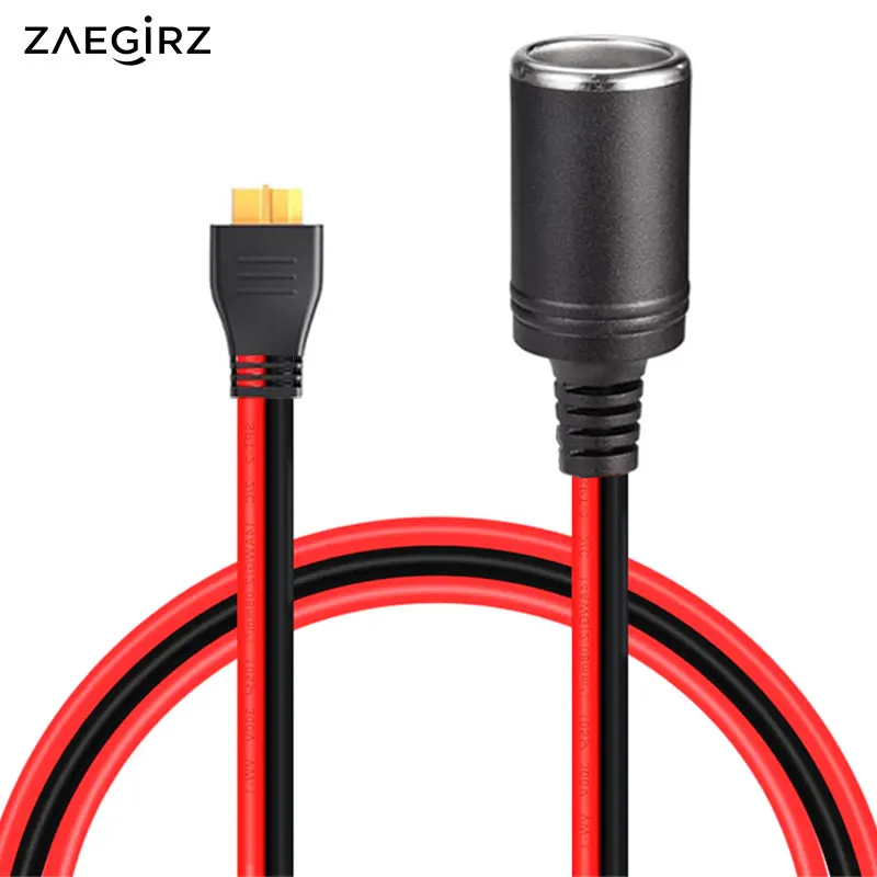 

Upgraded 12AWG 1m/3.3FT Car Cigarette Lighter to XT60 Female Cable for Anker EcoFlow Portable Power Stations Solar Generators
