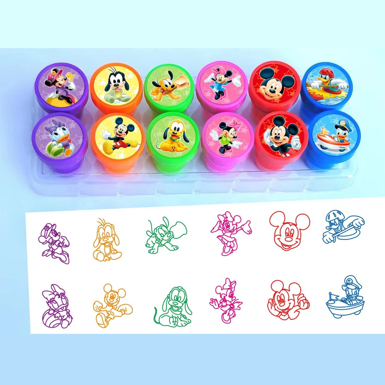 12/24/36Pcs Mickey Minnie Mouse Stamps Party Favors Toys Goodie Bag Pinata Fillers Kids Birthday Gifts Classroom Rewards Prizes