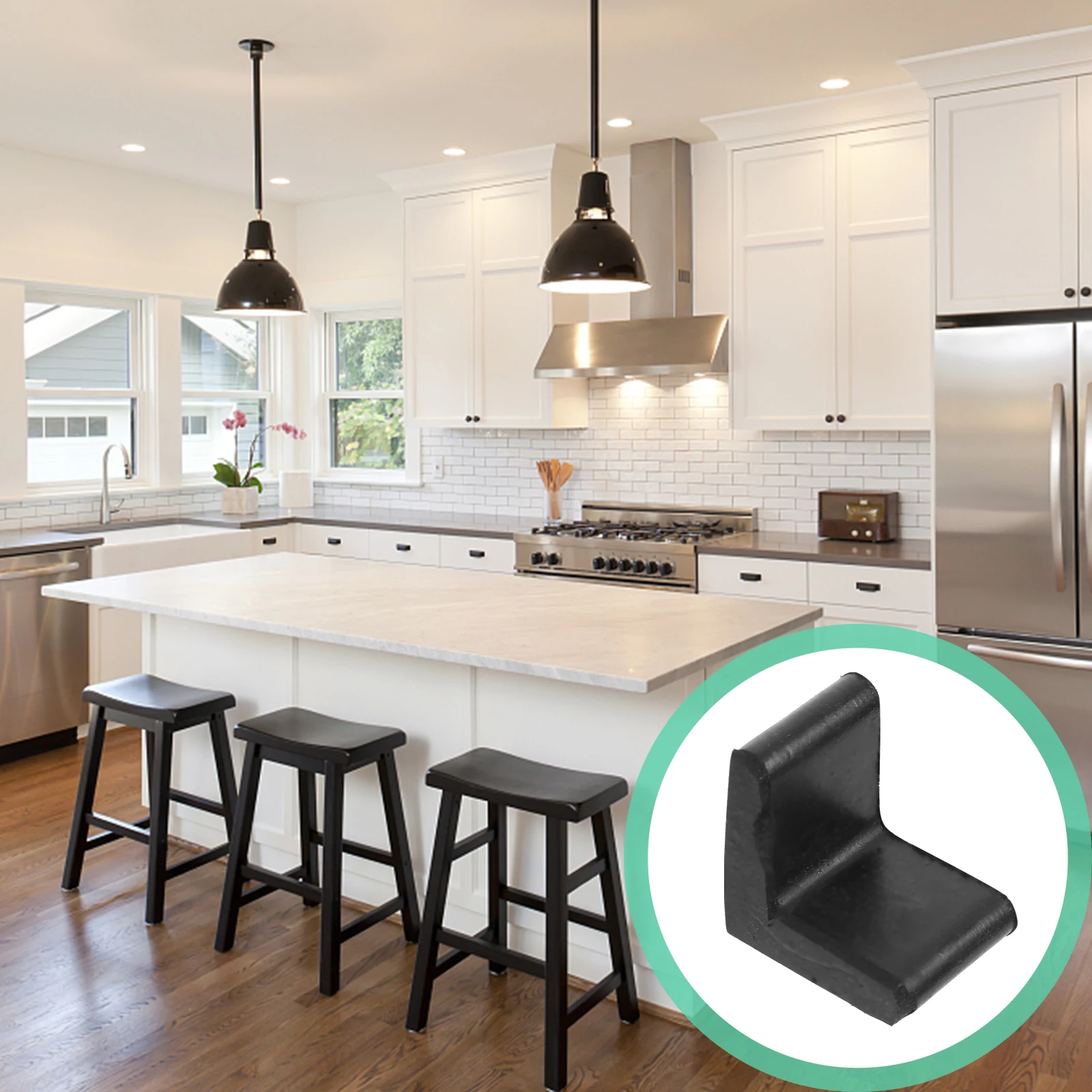 

10pcs Rubber Iron Foot Pads L-Shape Furniture Leg Furniture End Covers Caps Floor Protector For Home Office Factory Use