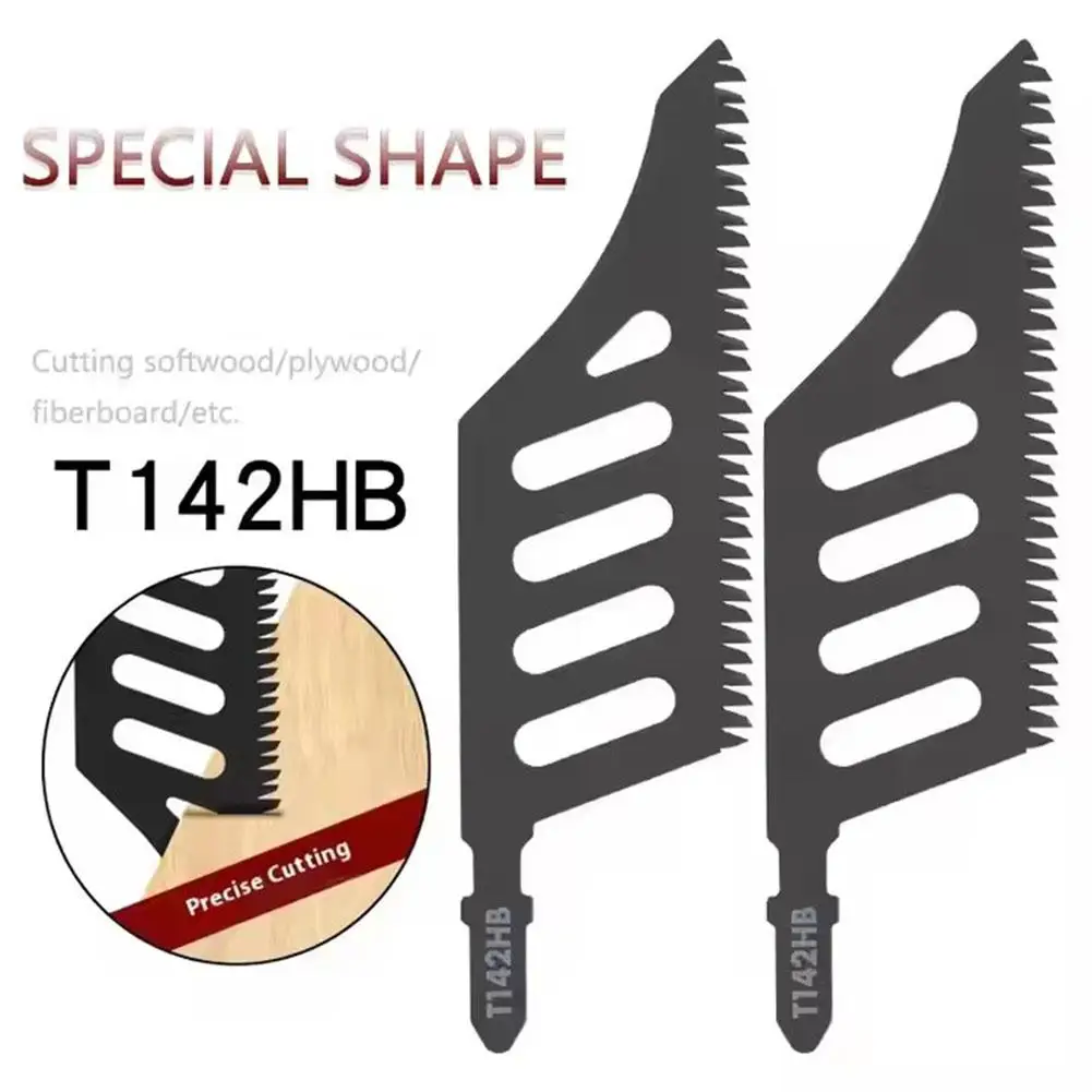 Hojas de Sierra de Calar Especiales para Madera T142HB, Construcción de Acero, Diseño de Forma Especial para Corte de Madera, Paquete de 1/5/10, Color Negro