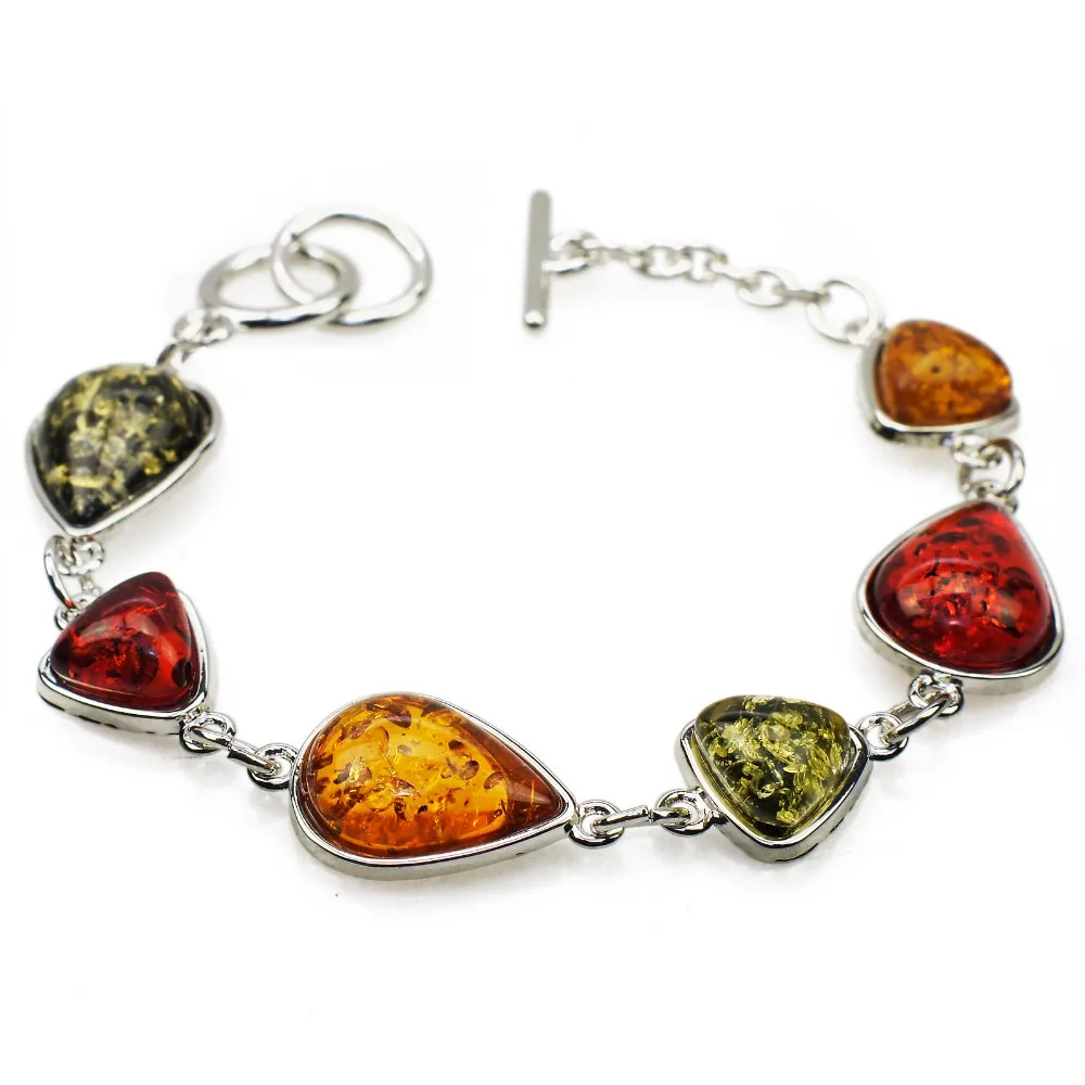Gracious Baltic Simulated Synthetic Honey Multicolor Chic Link Bracelets & Bangles Bracelets For Women L81301