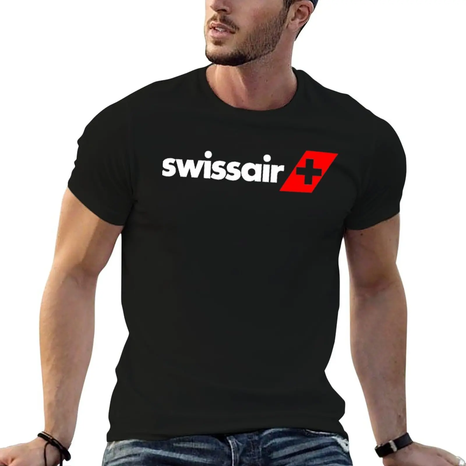 

for Merchandise pack man shirts shirts swissair-logo white printed for T-Shirt man t t