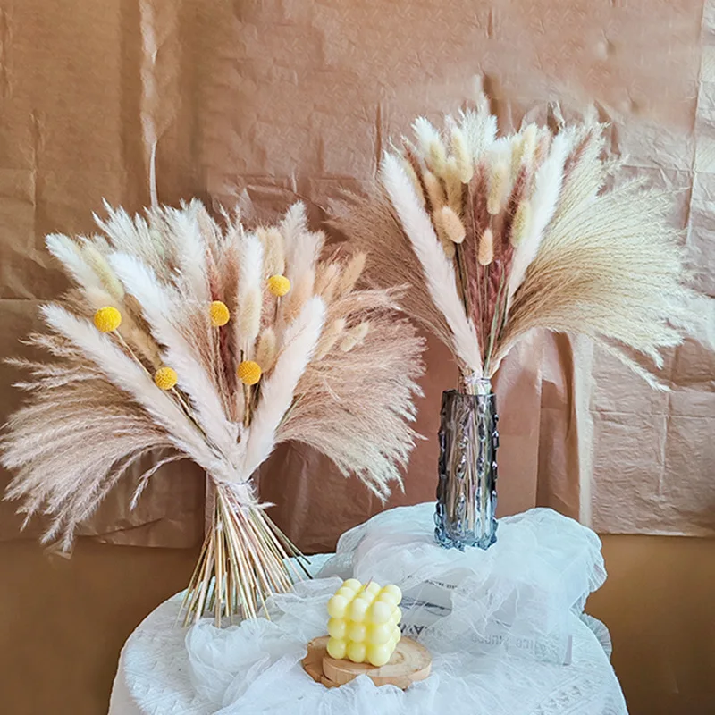 

Wedding DIY Floral Arrangements Natural Pampas Grass Boho Home Decor Bouquet Dried Flowers for Party Table Rustic Decoration