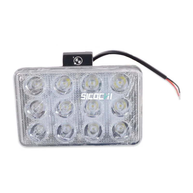 

For Excavator Headlight 24V Ultra Bright Diffuse Light Suitable Engine Agricultural Vehicle Headlight LED Square Light 12 Beads