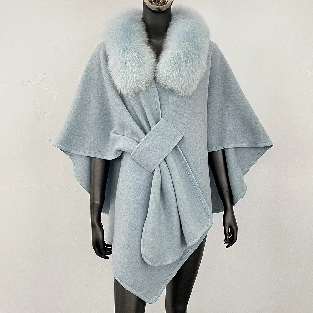 

Coat Women Spring Real Fur Jacket Women Cloak Poncho Wool Coat Warm Shawl Designer Blanket Scarf Female Cape Stole Fur Coats