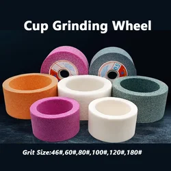 Cup shaped white corundum grinding wheel brown corundum/Green Silicon abrasive wheel Dia50/75/100/125/150/200/250mm G46#~120#